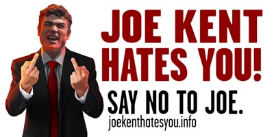 Joe Kent Lies small bumper sticker