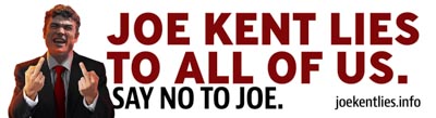 Joe Kent Lies bumper sticker